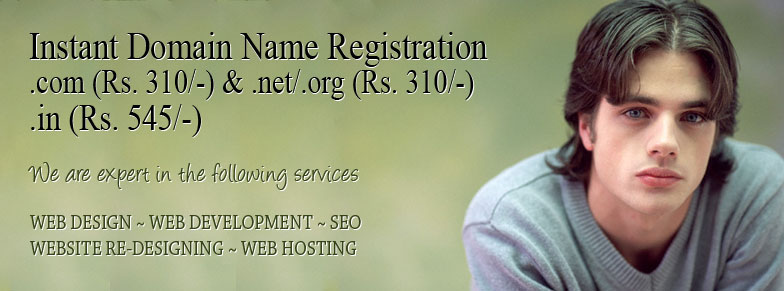 Instant Domain Name Registration (.com / .net .org or .in)